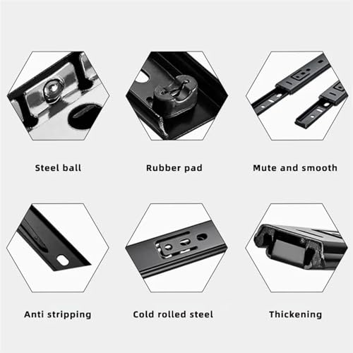 Sliding Rail Linear Bearing Slider Cold Rolled Steel Drawer Slides 8~20Inch Two-Section Cabinet Slides Furniture Hardware T47724