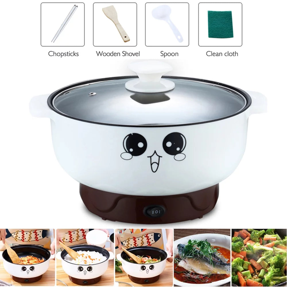 Electric Multi-Pot, 110V Electric Skillet Nonstick Hot Pot, 2.3L Q69959