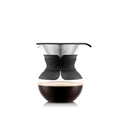 17oz Pour Over Coffee Maker with Reusable Stainless Steel Filter and Black Sleeve I4590
