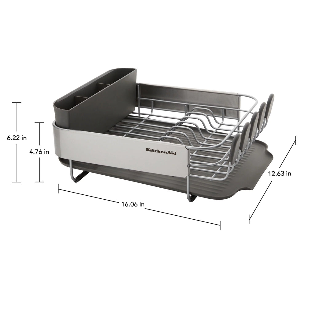 Stainless Steel Compact Dish Rack in Satin Gray R3753