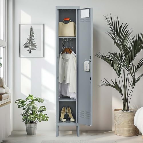 Grey 6 Door Locking Metal Storage Cabinet, 72in I844551
