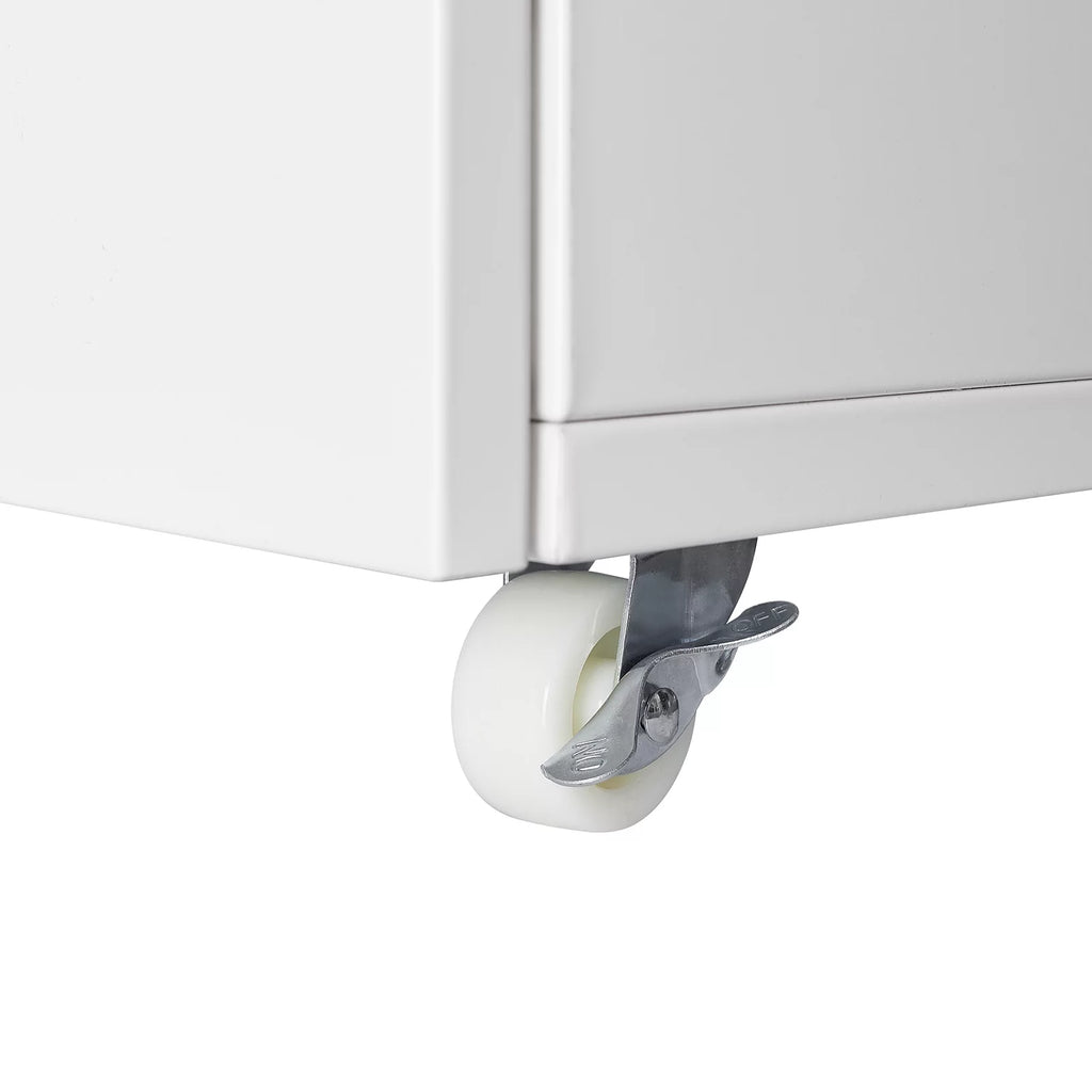 White 2 Door Mobile Lateral File Cabinet Z957