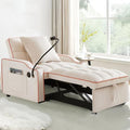 Black Velvet Convertible Single Sleeper Sofa with 3 Level Adjustable Backrest O386