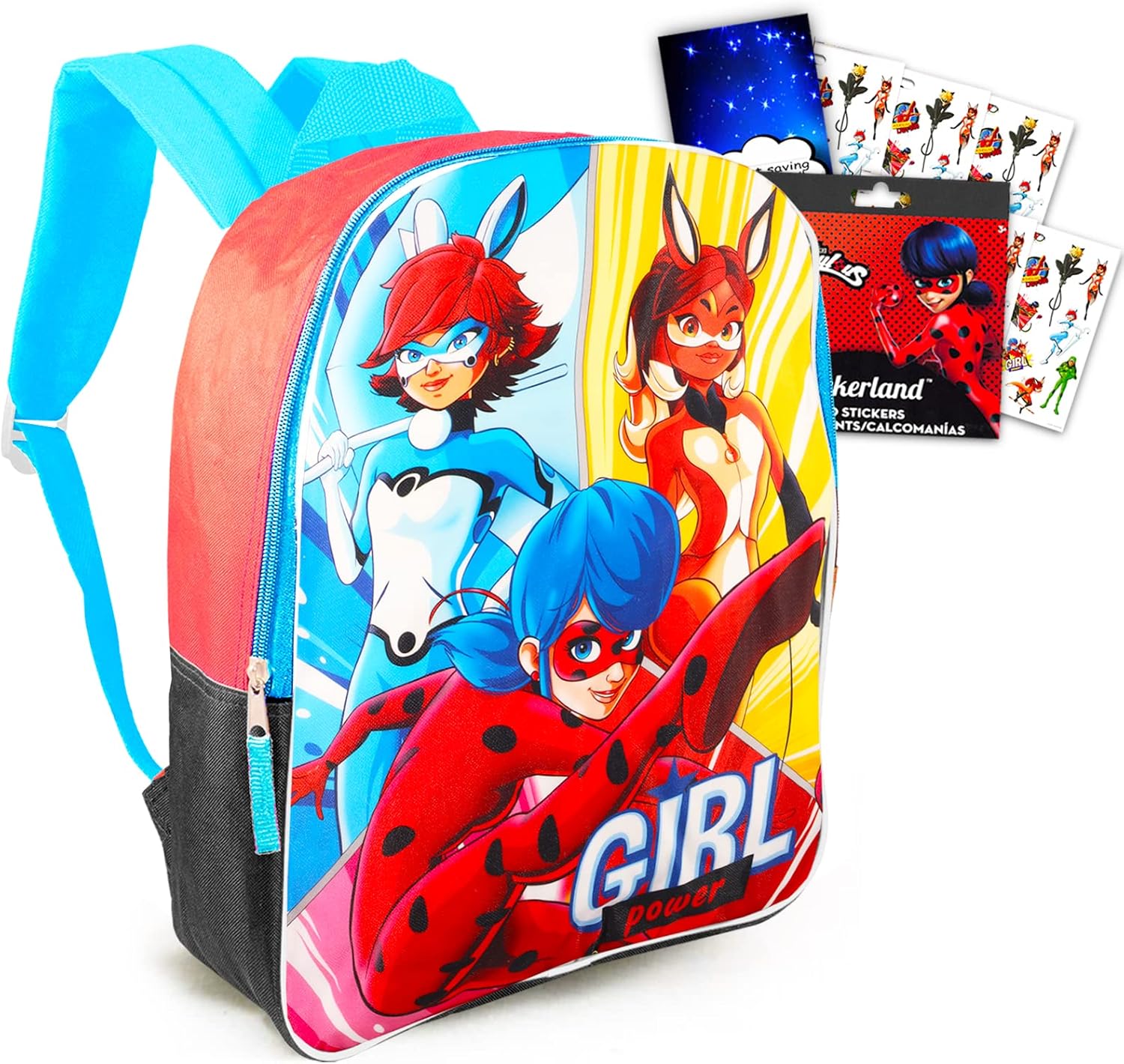 15" Miraculous Ladybug School Bag with Stickers H475