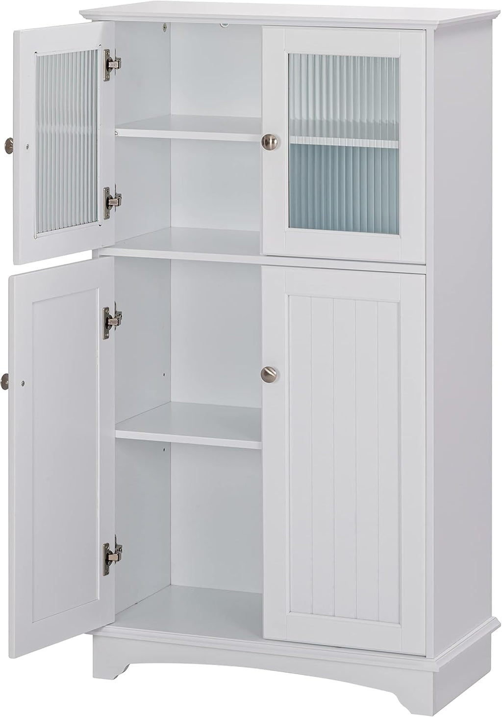 White Wood Bathroom Storage Cabinet F4517