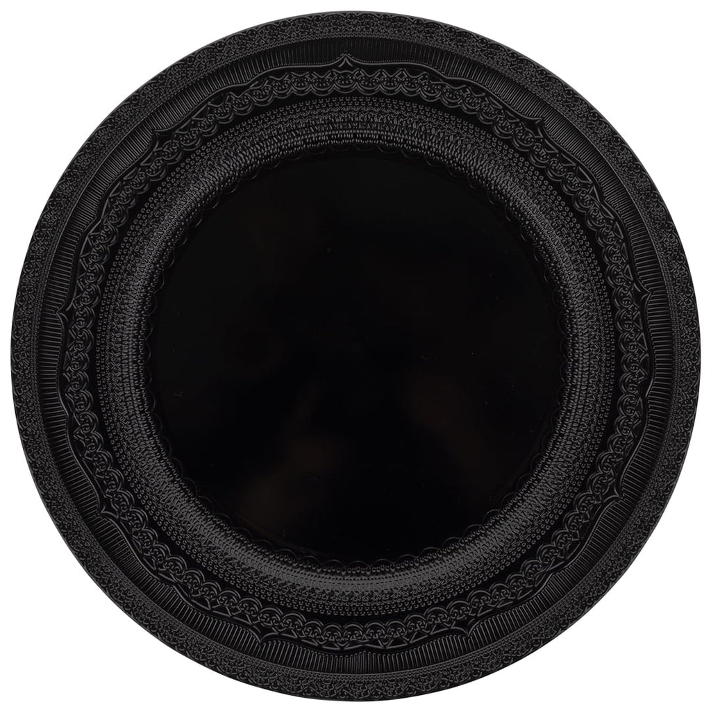 Black Acrylic Charger Plates Round Set of 4 L75163