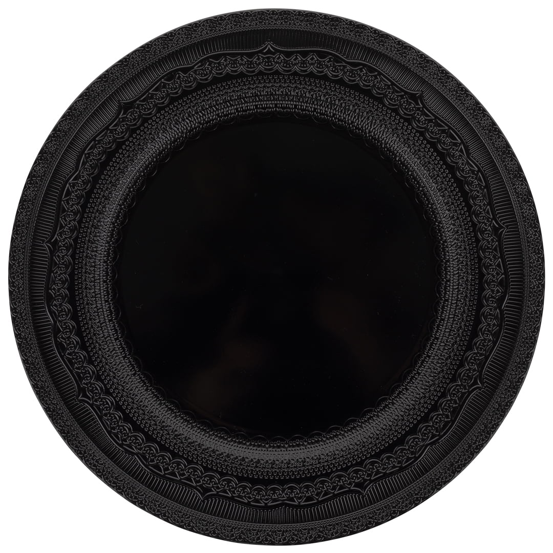 Black Acrylic Charger Plates Round Set of 4 L75163