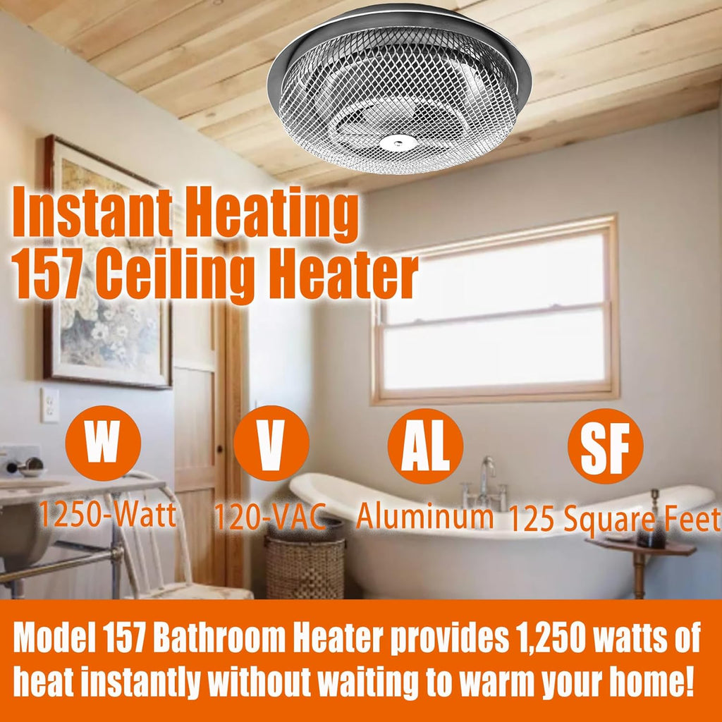 Bathroom Ceiling Heater, 1250W Instant Heat X437