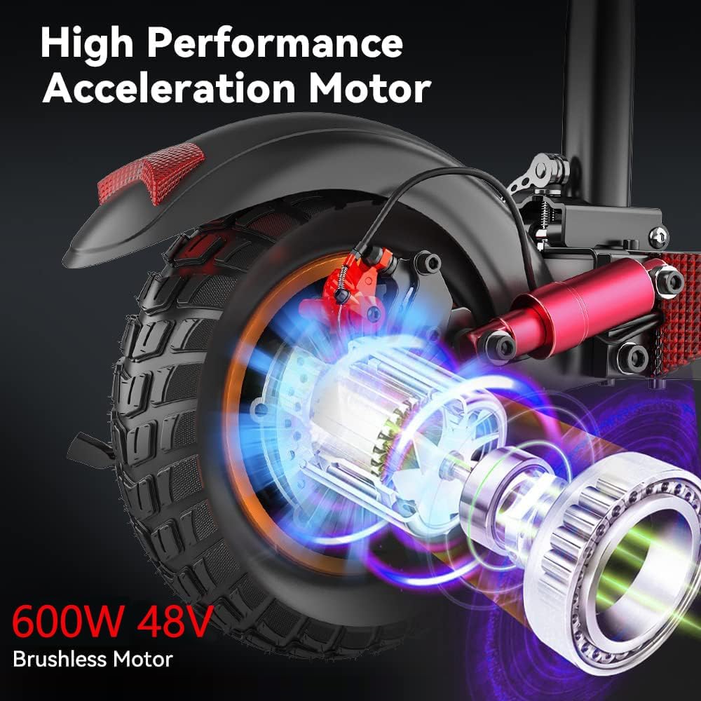 Electric Scooter with Seat, 10 inch Air Tire, 600W Motor, 31 Miles Max Range, 28 Mph Top Speed I438840
