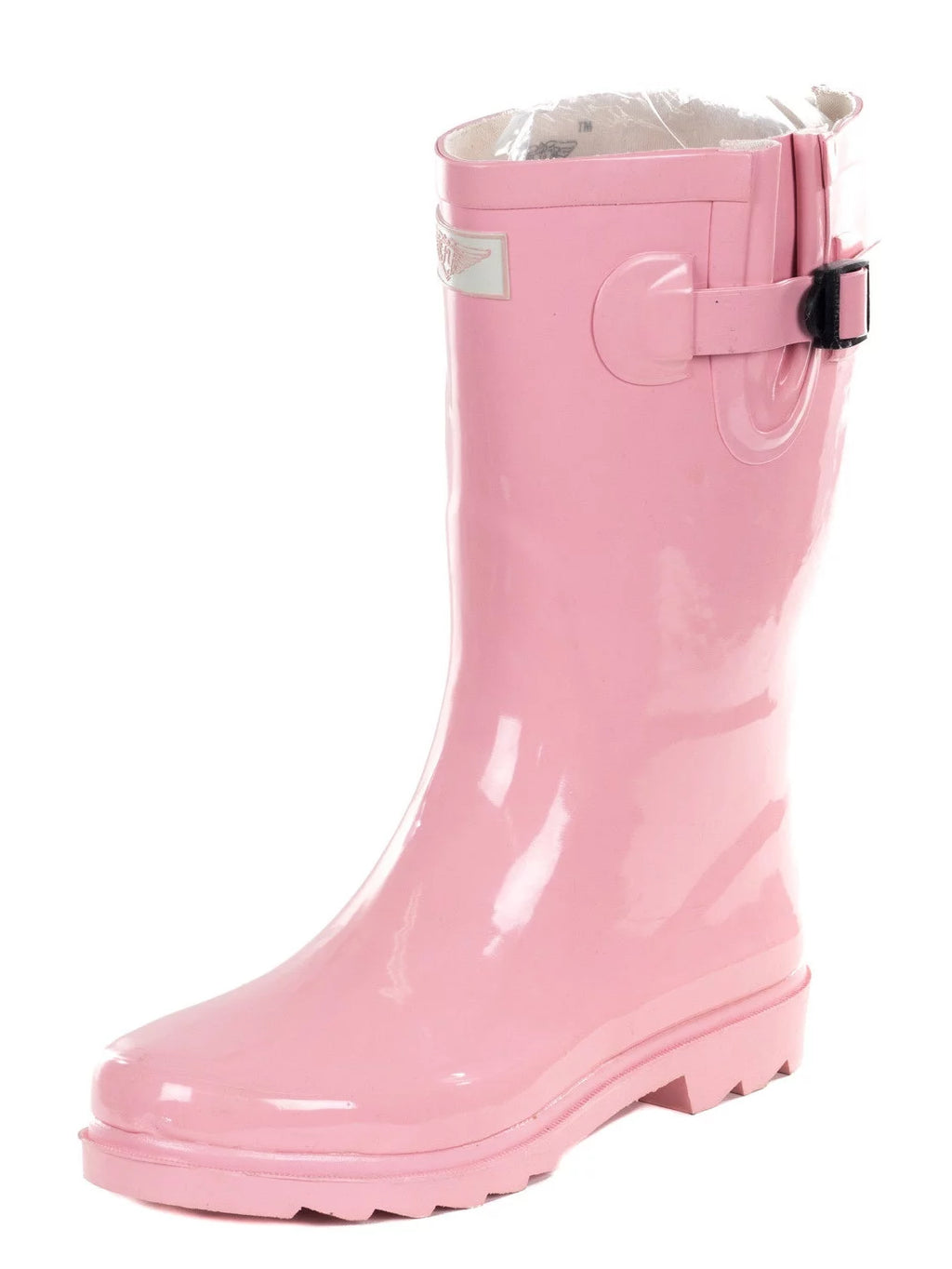 Pink Rubber 11-inch Mid-calf Rain Boots W7681