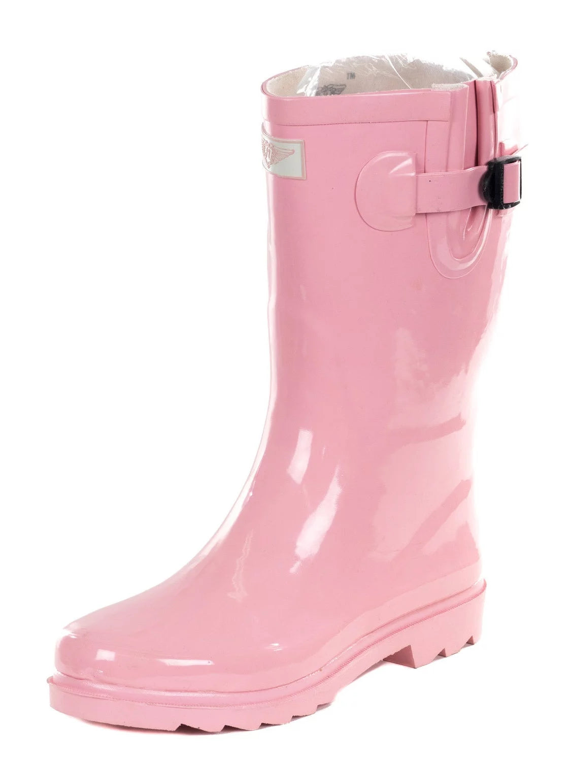 Pink Rubber 11-inch Mid-calf Rain Boots W7681