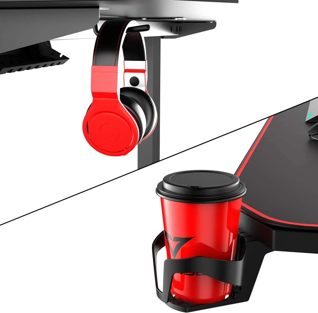 55 Inch Ergonomic Gaming Desk with Full Desk Mouse Pad W213816