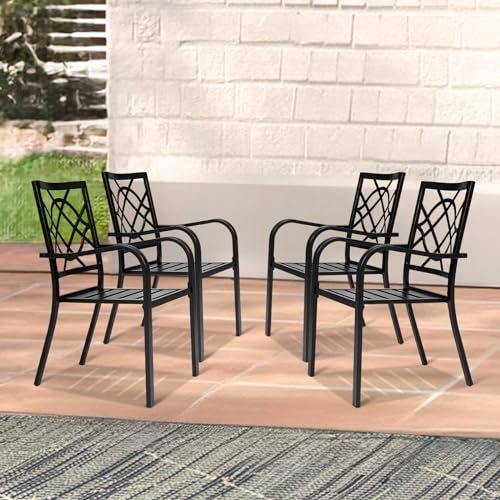 5-Piece Outdoor Wrought Iron Chairs and Table Patio Dining Furniture Set C568