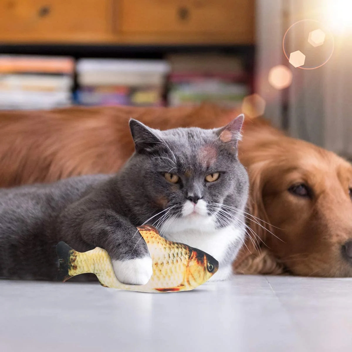 Flopping Fish Cat Toy with Catnip Bag Motion Plush Interactive Cat Toy K69182