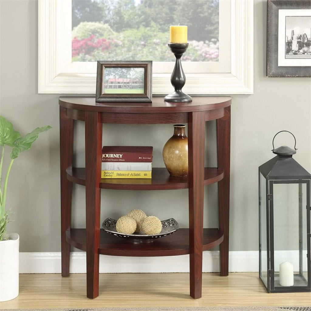 2 Shelf Console Table in Mahogany Q73879