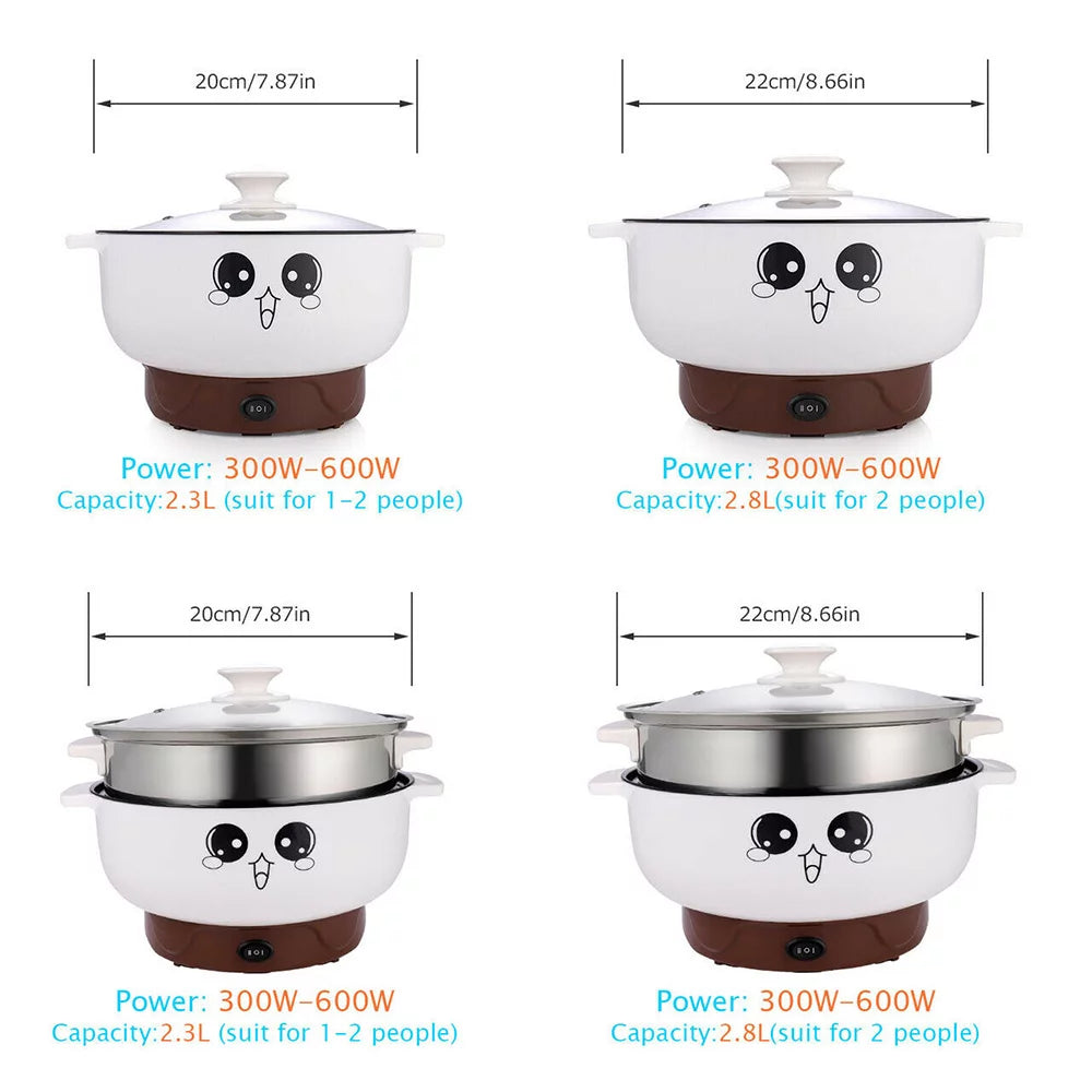 Electric Multi-Pot, 110V Electric Skillet Nonstick Hot Pot, 2.3L Q69959
