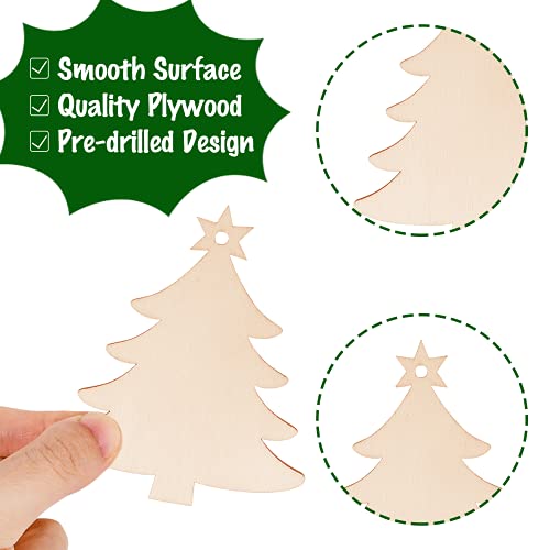 100PCS Unfinished Predrilled Wood Circles Christmas Ornaments X7222