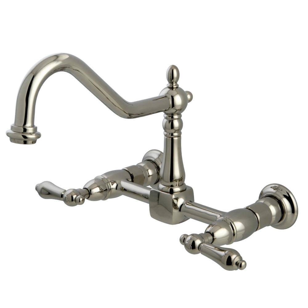 Polished Brass Wall Mount Kitchen Faucet W628