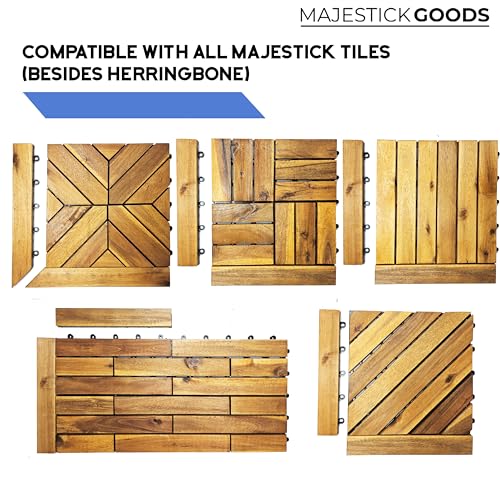12 x 12 Acacia Hardwood Outdoor Flooring Edge Straight 8 pack B716802