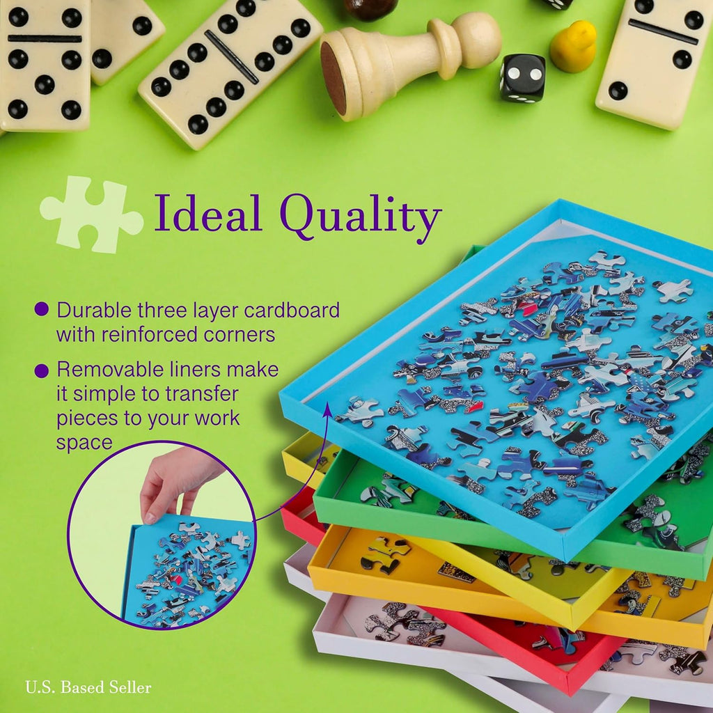 Set of 7 Nested Puzzle Tray Organizer Boxes R582