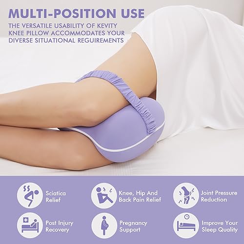 Grey Large Memory Foam Knee Pillow with Washable Cooling Cover S948131
