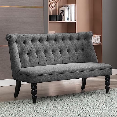 Armless 2 Seater Linen Fabric Loveseat C831