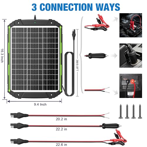 25 Watt 12 Volt Solar Panel Battery Charger with MPPT Charge Controller Q9468