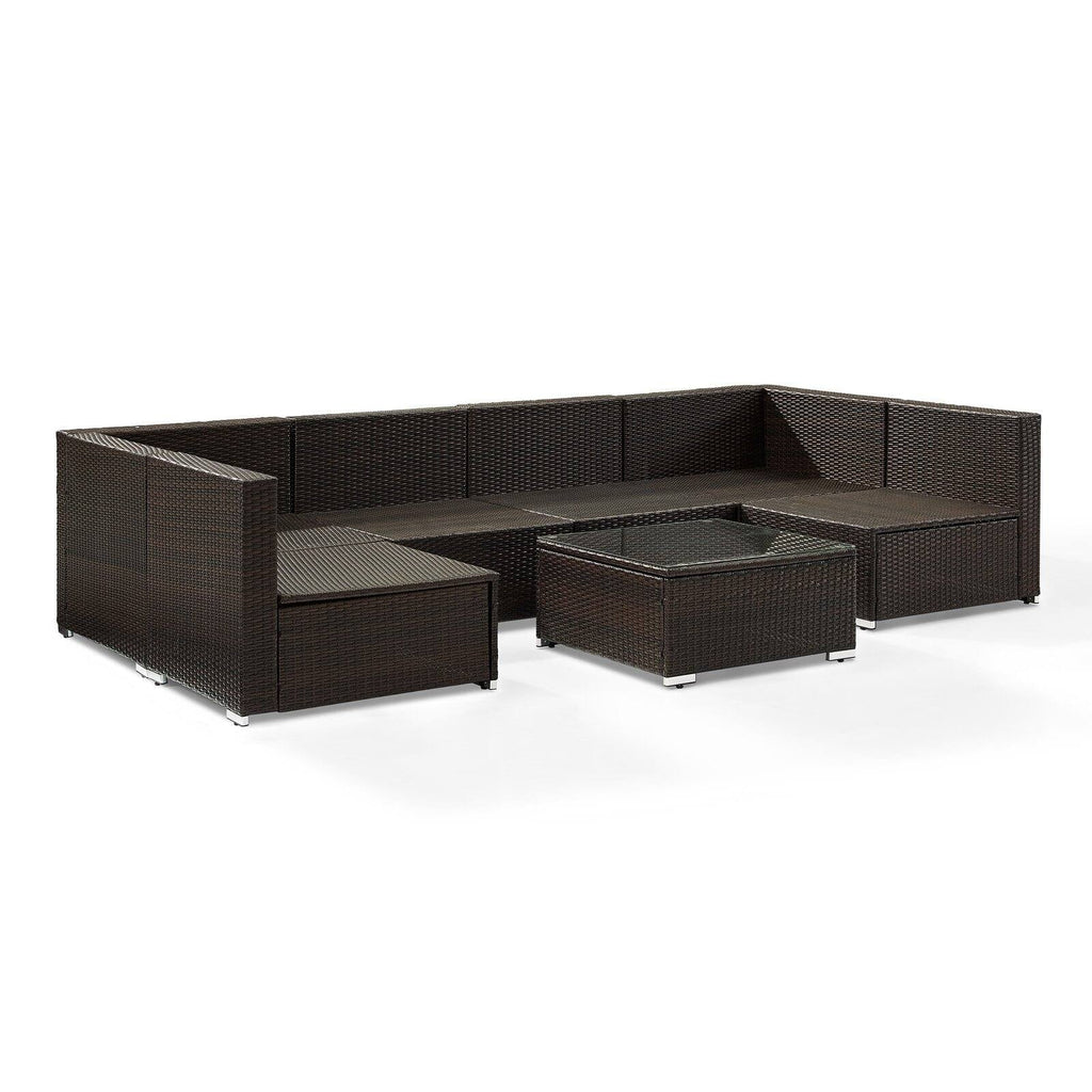 Brown 7 Piece Patio Sectional Set H97216