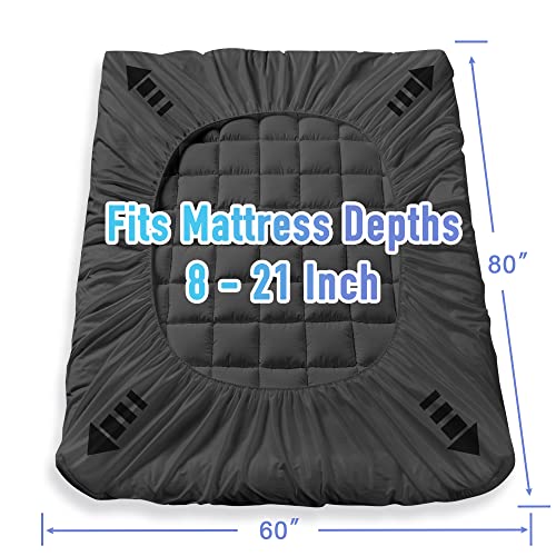 Twin XL White Quilted Mattress Pad B995