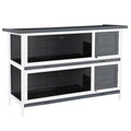 54 2-Story Large Wooden Rabbit Hutch with Lockable Doors and Waterproof Roof N50637