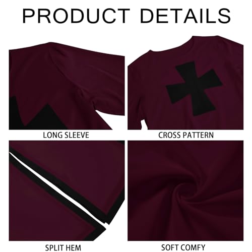 Mens Medieval Knight Tunic with Cross D1304