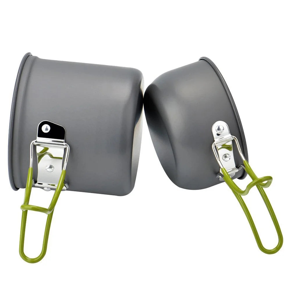 Ultralight Camping Cookware Utensils Outdoor Tableware Set Pot Pan 1-2persons J4366