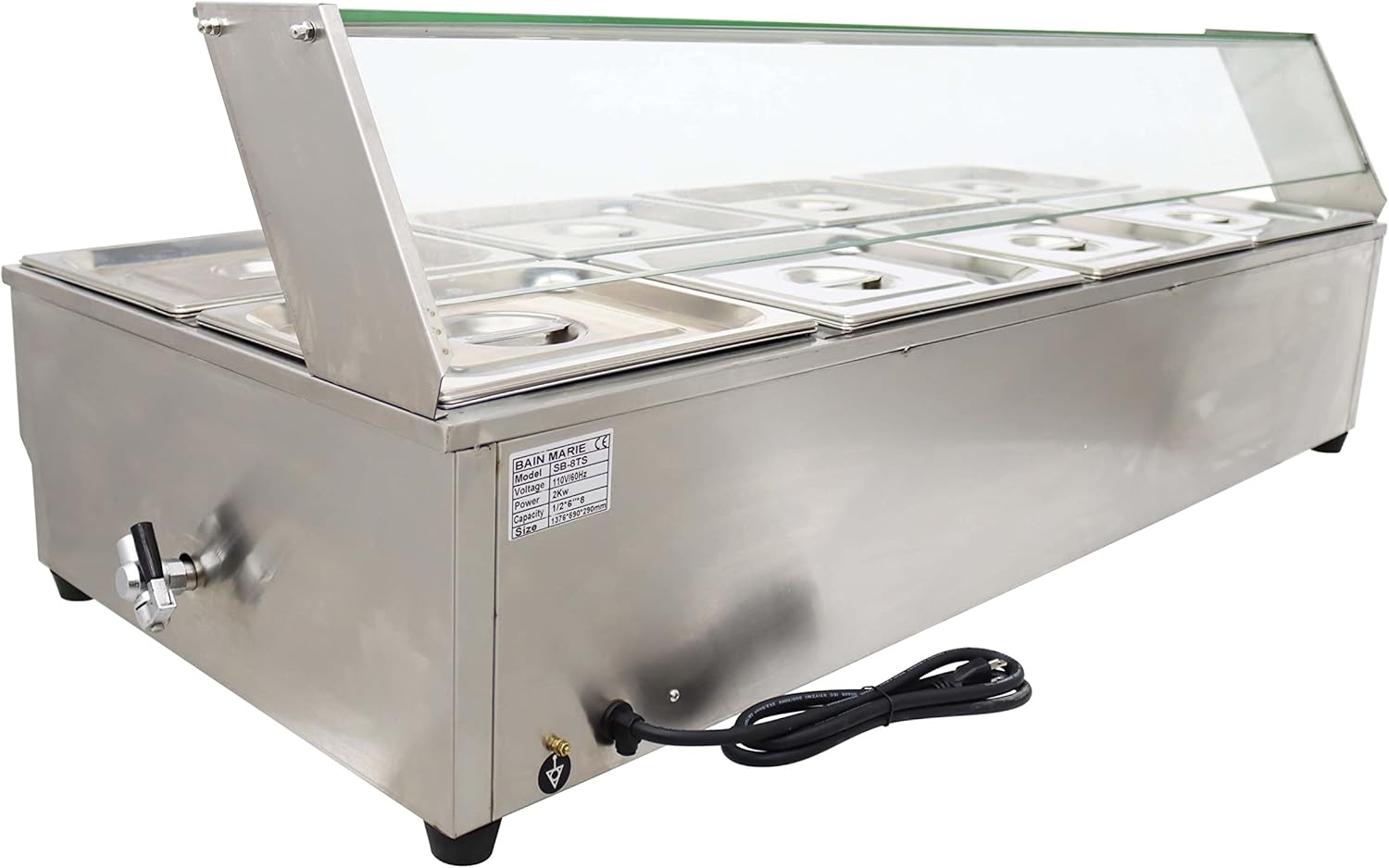 6-Pan Stainless Steel Electric Food Warmer 2000W T378170