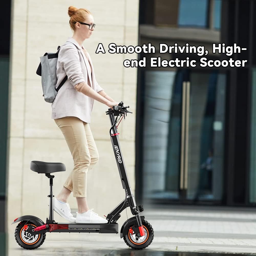 Electric Scooter with Seat, 10 inch Air Tire, 600W Motor, 31 Miles Max Range, 28 Mph Top Speed I438840