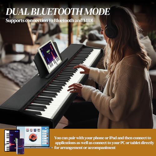 88 Key Full Size Digital Piano with Bench and 3 Pedal Unit (Black) S763