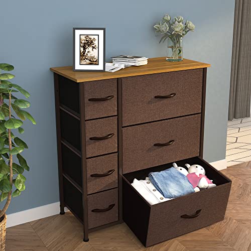 7 Drawer Fabric Dresser with Steel Frame E626