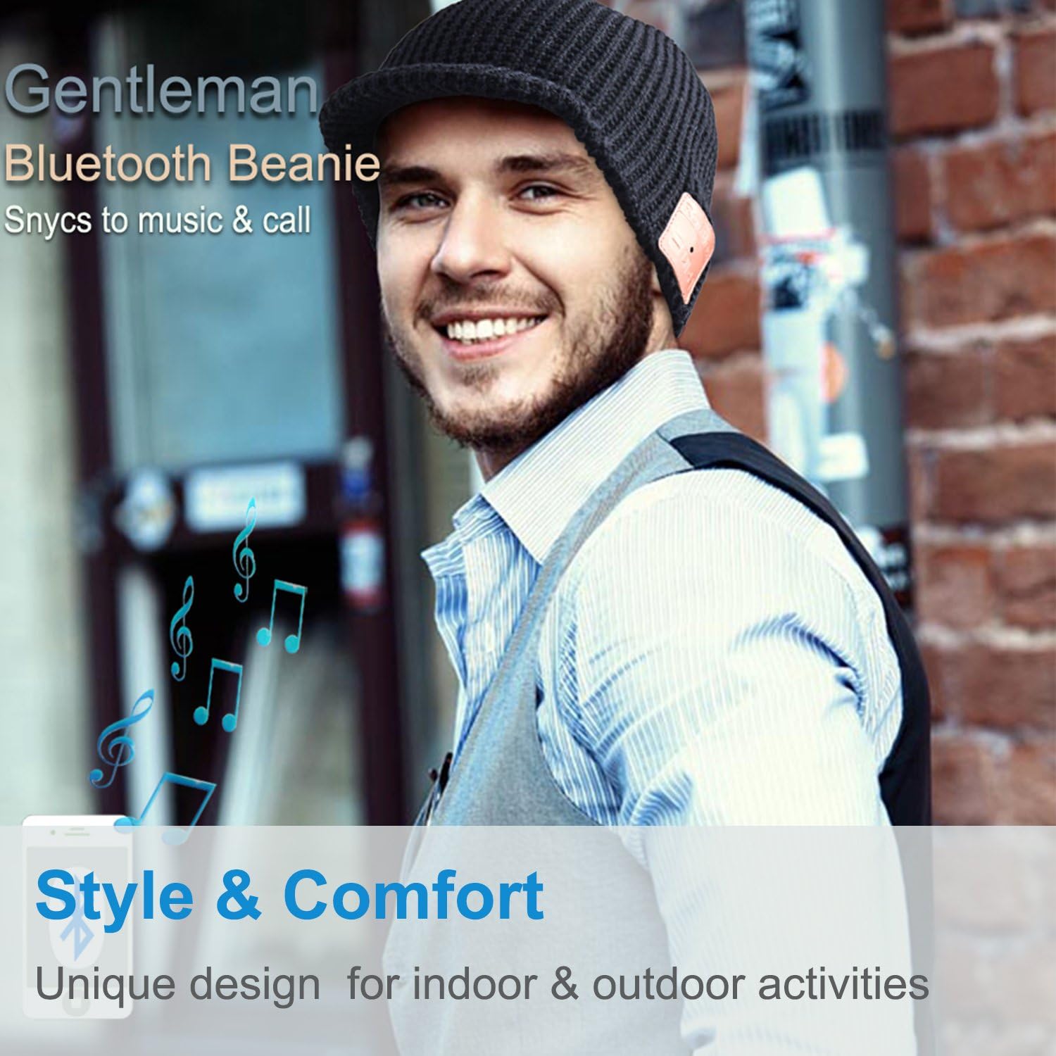 Black Bluetooth Beanie Hat X6173