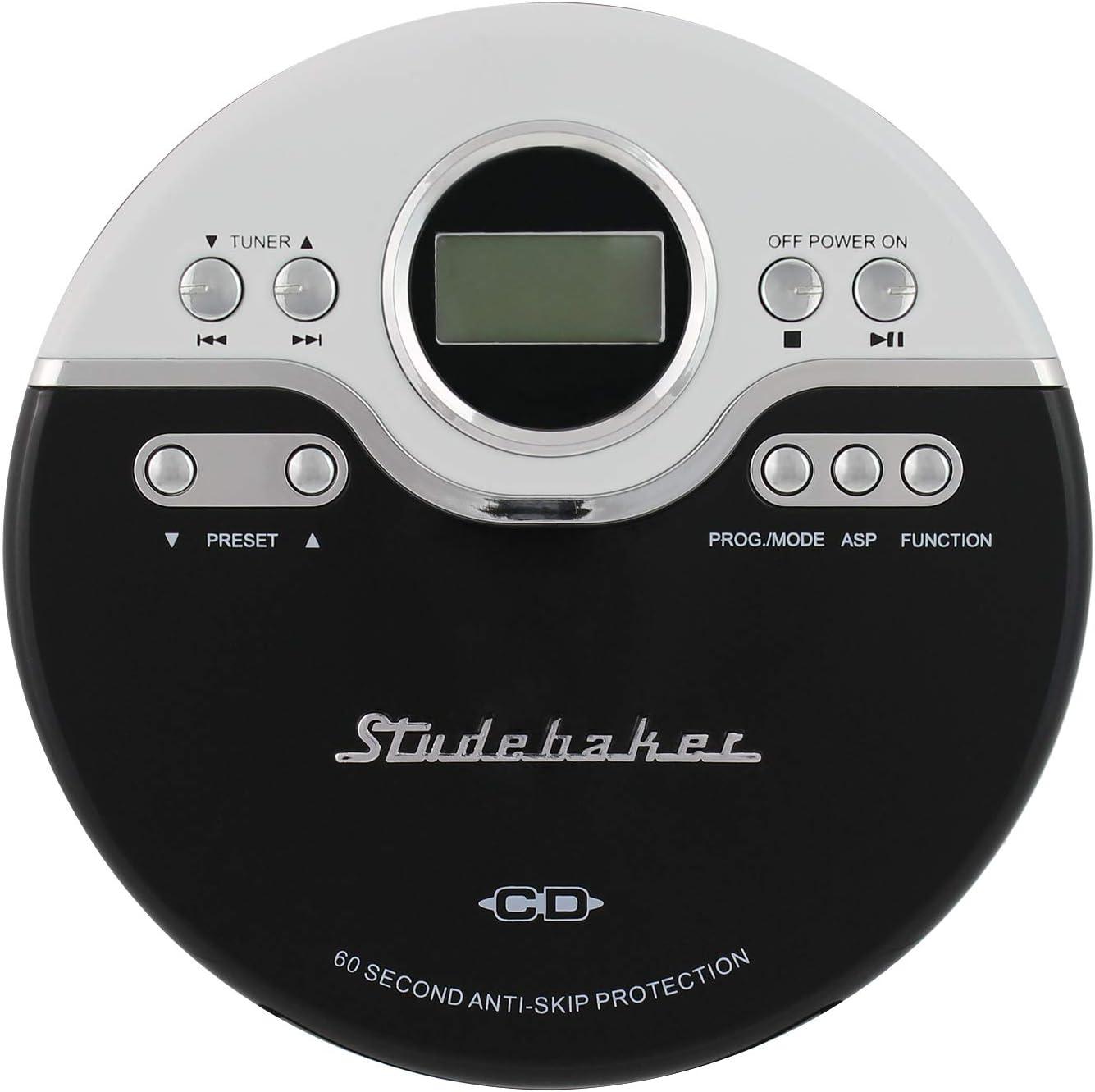 Black/White Personal CD Player with FM Radio R666688