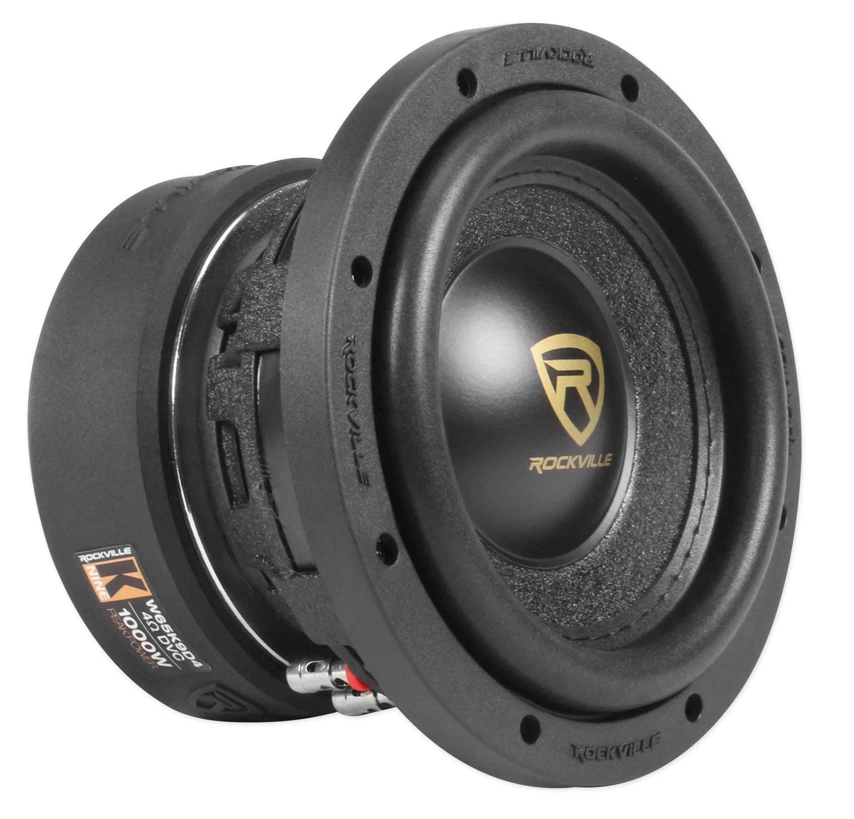 6.5" 1000 Watt Car Audio Subwoofers with Mono Amplifier and Amp Kit M196