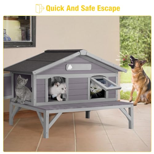 Large Weatherproof Cat House with Insulated Liner C925924