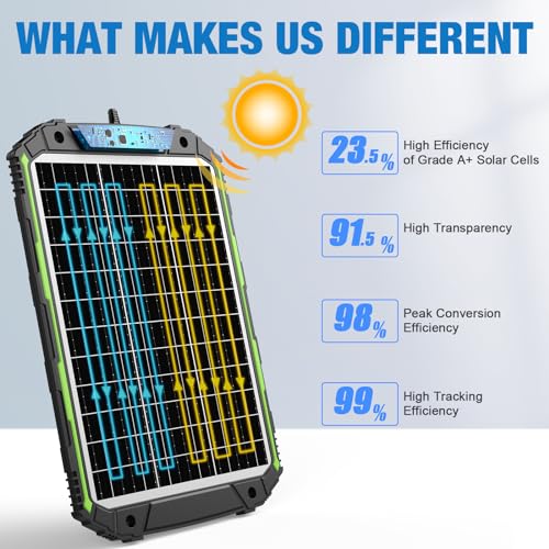 25 Watt 12 Volt Solar Panel Battery Charger with MPPT Charge Controller Q9468
