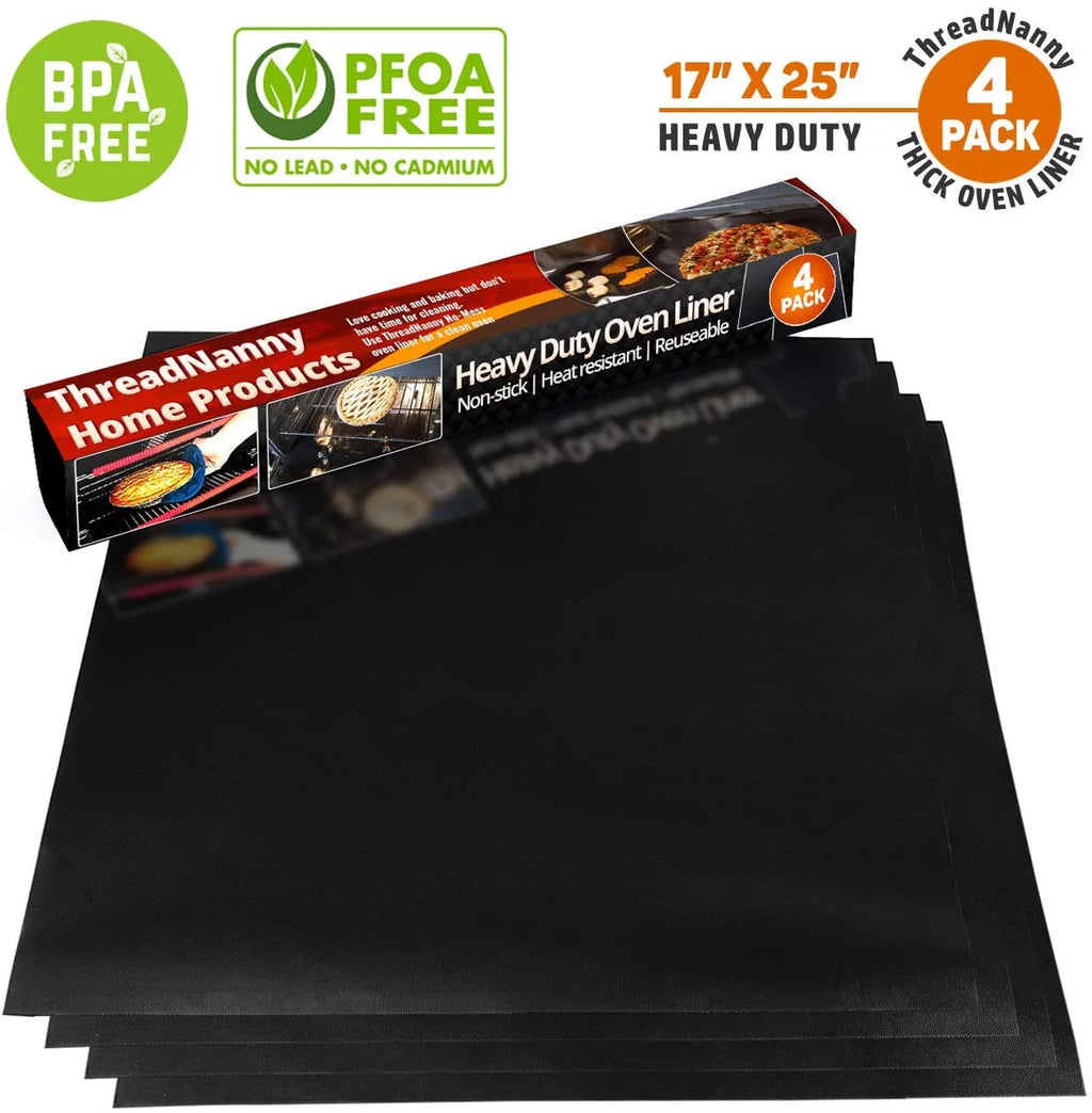 4 Pack 17"x 25" Large Heavy Duty Nonstick Oven Liners R908370