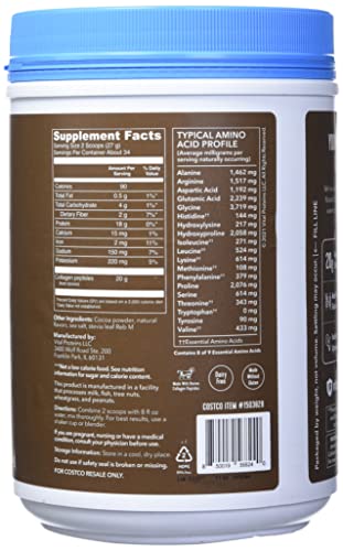 Chocolate Collagen Peptides, 32.56 Oz W58490