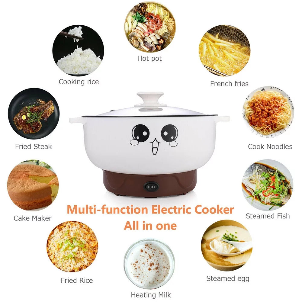 Electric Multi-Pot, 110V Electric Skillet Nonstick Hot Pot, 2.3L Q69959