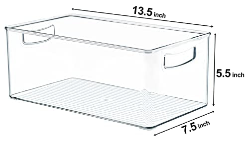 2 Pack Deep Freezer Organizer Bins, Stackable Chest Freezer Storage Bins, Food-Grade Plastic C1526