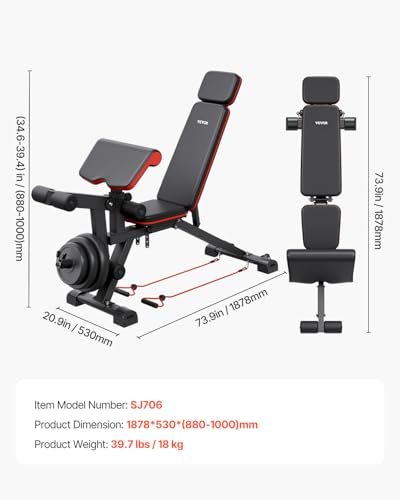 800lbs Adjustable Weight Bench with Leg Extension X67758