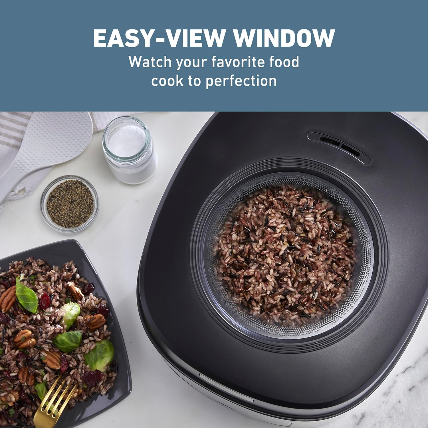 12 Cups Black Rice Cooker with Steam Basket F566820