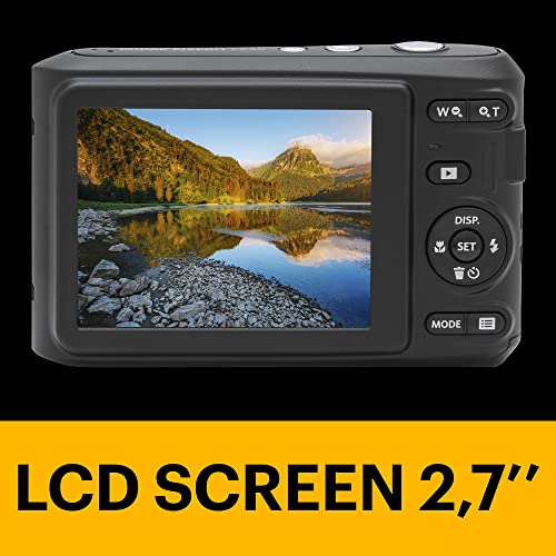 16MP Digital Camera with 4X Optical Zoom 27mm Wide Angle and 2.7" LCD Screen (Black) K129