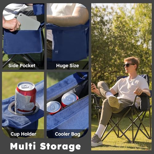 Oversized Red Folding Camping Chair Set of 2 with Carry Bag U1584