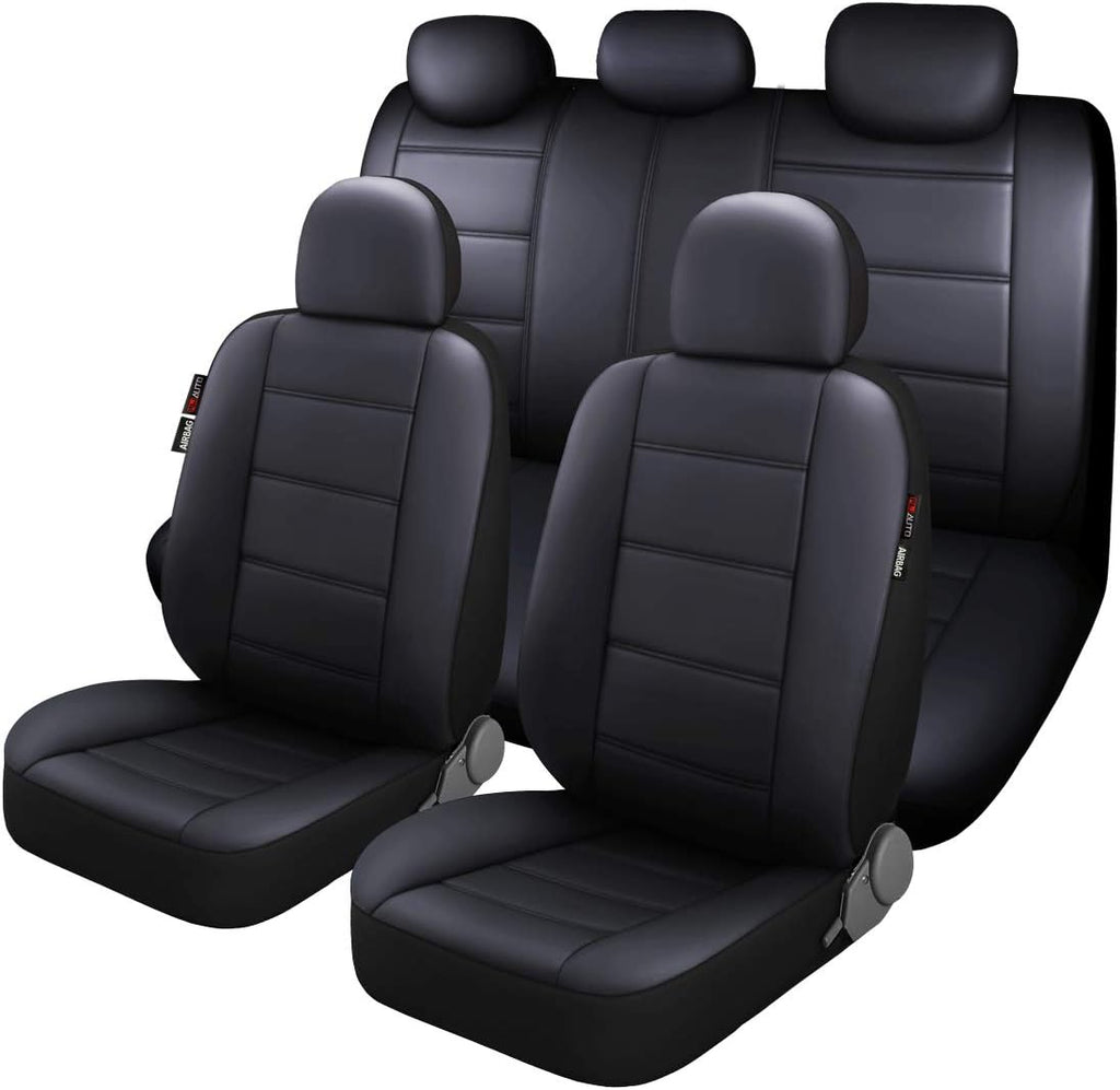 11pcs PU Leather Car Seat Cover Set Black I54334